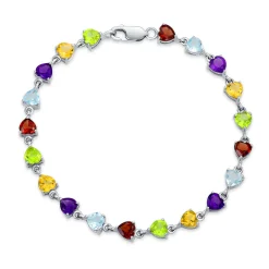Gemstone Heart Tennis Bracelet