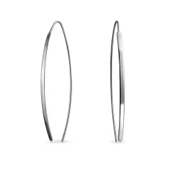 Long Oval Earrings (Silver)