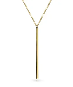 Minimal Linear Vertical Necklace (Gold)