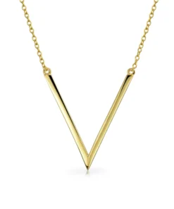 Chevron Tube Pendant (Gold)