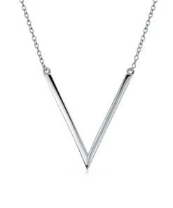 Chevron Tube Pendant (Silver)