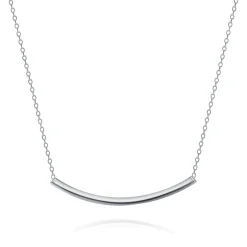 Simple Sideways Necklace (Silver)